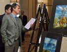 Репортаж с места событий - В.Ющенко и П.Порошенко на открытие персональной выставки З.Файна в Верховной Раде (2003)